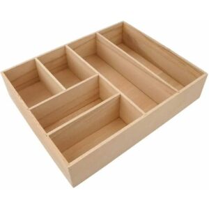 FACKELMANN Schubladen Organizer 26 cm breit, Braun, Buchenholz