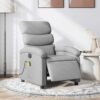 vidaXL Massagesessel Elektrisch Hellgrau Stoff Grau