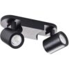 Kanlux® LAURIN Deckenleuchte, Wandleuchte schwarz für 2x GU10 / PAR16 Leuchtmittel (auch für LED geeignet) mit Richtungseinstellung