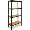 shelfplaza BLACK 200x40x60 cm Schwerlastregal in schwarz mit 4 Böden und 175 kg Traglast pro Boden