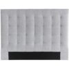 Miliboo Bettkopfteil gepolstert grauer Stoff 140 cm HALCIONA