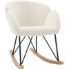 Miliboo Design-Schaukelstuhl Stoff Schaffell Weiß RHAPSODY