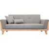 Miliboo Design-Sofa 3 Plätze Hellgrau Holzbeine FJORD