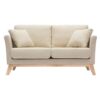 Miliboo Sofa skandinavisch 2 Plätze Beige helle Holzbeine OSLO