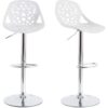 Miliboo Design-Barhocker Barock Weiß 2er Set BAROCCA.