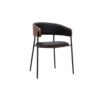 Miliboo Designstuhl in Schwarz und dunklem Nussbaumholz DANTE