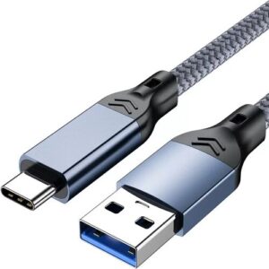 INF USB 3.2 Typ-C Kabel: 10 Gbit/s High-Speed Daten & 60W Schnellladung 5 m Blau + Grau
