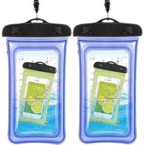 INF Wasserdichte schwimmende Handyhülle – universal – blau 2 Pack