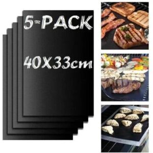 INF 5er-Pack Grillmatte, Ofenmatte, Backmatte – antihaftbeschichtet, 40 x 33 cm