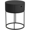 Mid.you Nachtschrank, Schwarz, Metall, Holzwerkstoff, 1 Schublade(n) Schubladen, 51 cm, Reach, Schlafzimmer, Nachttische