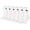 Puma Unisex Sportsocken, 6er Pack Short Crew Socks, ECOM, Logo, einfarbig Weiß / 43-46