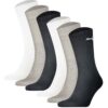 Puma Unisex Sportsocken, 6er Pack Sport Crew Socken, ECOM, Logo, einfarbig Schwarz/Weiß/Grau / 43-46