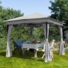 TOOLPORT 3×3 m Softtop Gartenpavillon, inkl. 4 Seitenteile, stone – (300040)