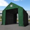 TOOLPORT 5x10m Zelthalle, PRIMEtex-Plane, dunkelgrün, mit Statik (Betonuntergrund) – (48843)