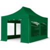 TOOLPORT 3×4,5m Aluminium Faltpavillon, inkl. 4 Seitenteile, dunkelgrün – (600201)