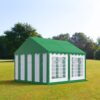 TOOLPORT 4x4m Partyzelt, PVC-Plane, grün-weiß – (6135)