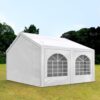 TOOLPORT 4x4m Partyzelt, PE-Plane, weiß – (91108)