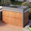 PRIMEYARD 150 x 85 x 77 cm Hochbeet, Cortenstahl, Rost-Optik   inkl. Frühbeetaufsatz und Schneckenschutz – (GFPV00794)