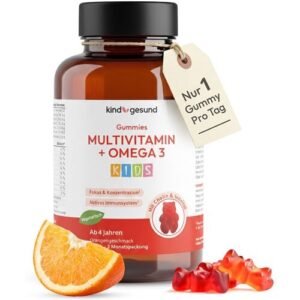 Kindgesund Multivitamin+Omega-3 Fruchtgummies 60 St Dragees