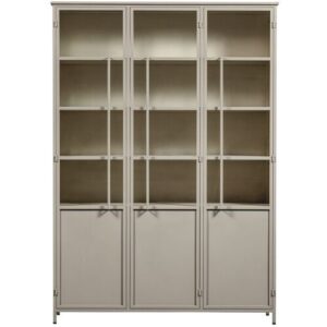 Vitrine EXHIBIT Metall 200 x 140 x 42 cm pulverbeschichtet matt Sandfarben