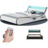 Juskys Polsterbett Valencia 180×200 cm – Bett mit Lattenrost & LED Beleuchtung – Doppelbett weiß