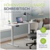 Juskys Höhenverstellbarer Schreibtisch Office Stand 120x60cm – elektrisch, Memory-Funktion – Weiß