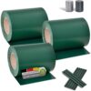 Juskys PVC Sichtschutzstreifen Doppelstabmatten Zaun 3er Set á 35m x 19cm – Zaunfolie – grün