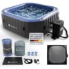 Juskys® Whirlpool SpaLuxe – 130 Sprudeldüsen, 2400W Heizung, 910L Volumen, aufblasbar – Grau / Blau