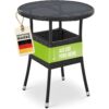 Juskys Polyrattan Gartentisch Yoro rund – wetterfest Outdoor Beistelltisch Ø 60 cm – Schwarz