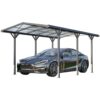 GFP Garten- & Freizeitprofi GFP Carport 2,85×5,05m Auto Unterstand Aluminium Anthrazit inkl. Regenrinne
