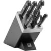 ZWILLING Gourmet 7-tlg, Selbstschärfender Messerblock, Schwarz