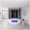 HOME DELUXE Dampfdusche mit Whirlpoolfunktion und Dampfsauna EXCLUSIO – 135 x 135 cm Schwarz