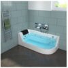 HOME DELUXE Whirlpool Badewanne mit Lichttherapie CARICA – 170 x 80 cm Rechts