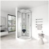 HOME DELUXE Dampfdusche mit Wasserfall und Dampfsauna WHITE PEARL – 100 x 100 cm