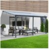 HOME DELUXE Terrassenüberdachung SOLIS – 496 / 503 x 300 / 303 x 278 / 226 cm Grau