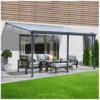 HOME DELUXE Terrassenüberdachung SOLIS – 435 / 442 x 300 / 303 x 278 / 226 cm Grau