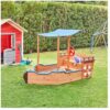 HOME DELUXE Sandkasten Schiffsoptik mit Bank MATSCHEKISTE – 160 x 78 cm