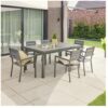 HOME DELUXE Garten-Sitzgruppe CALIDO MADERA inklusive ausziehbarer Gartentisch & 10 Stühlen