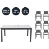 HOME DELUXE Garten-Sitzgruppe ausziehbar CASA MADERA – 160/240 x 100 cm 6 Stühle
