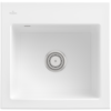 Villeroy und Boch Subway 50 S Einbauspüle 331501R1 mit Ablaufgarnitur, 525 x 510 mm, Handbetätigung, weiß alpin CeramicPlus