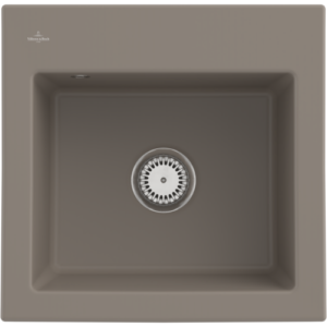 Villeroy und Boch Subway 50 S Einbauspüle 331501TR mit Ablaufgarnitur, 525 x 510 mm, Handbetätigung, timber CeramicPlus