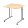 Schreibtisch 80 x 80 cm Ahorn/ Silber