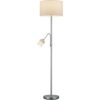 TRIO Stehlampe Hotel nickel matt weiß Metall Stoff H/D: ca. 170×40 cm E27 2 Brennstellen
