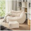 HOME DELUXE Sitzsack mit Hocker COZY – Beige