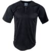 Active Athletics Baseball Jersey, 2 Button Henley Jersey – schwarz Gr.XL