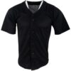 Active Athletics Youth Baseball Jersey, Full Button Jersey schwarz Gr.YXL