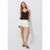 Stradivarius Rustikale Anzughose Shorts  Ecru 44