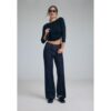 Stradivarius D92 Straight-Wide-Jeans mit Rissen  IM STÜCK GEFÄRBTER DENIM-WASHED-LOOK 32