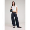 Stradivarius Puffärmel-Jeans  ENTBASTETER DENIM-WASHED-LOOK 44