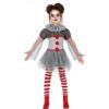 FIESTAS GUIRCA, S.L. Halloween-Clown-Kostüm für Mädchen rot-grau-weiß – female